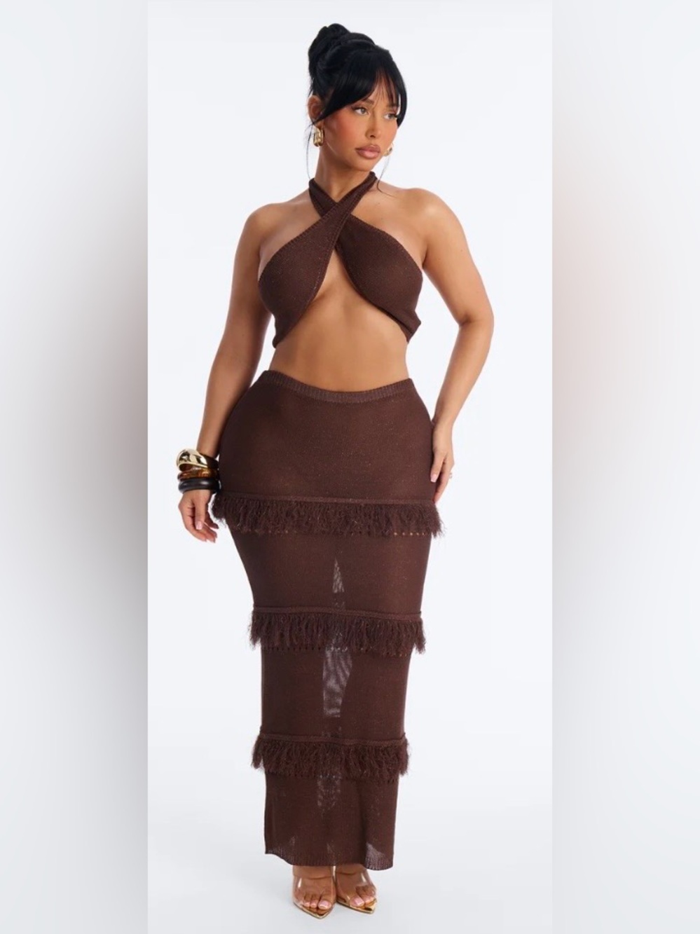 Fashion Nova Crochet Skirt Set